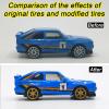 16 Set 1/64 Wheels and Tires Kit Simulation 1 64 Scale Wheels with Rubber Tires and Hub Suitable for Adding Collection Value to 1/64 Model Cars (Gold) view 2