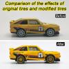 16 Set 1/64 Wheels and Tires Kit Simulation 1 64 Scale Wheels with Rubber Tires and Hub Suitable for Adding Collection Value to 1/64 Model Cars (Gold) view 4