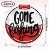 JarThenaAMCS Gone Fishing Party Plates Black White Red Disposable Paper Plates Dinner Plates 9 Inch Dessert Plates for Fisherman Party Supplies Table Decor, 24Pcs view 2