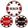 JIESITE Dealer Buttons, Texas Hold'em Casino Grade Metal Dealer Buttons, 3 Piece Deluxe 2.1/1.7 Inch Poker Accessory Set view 1