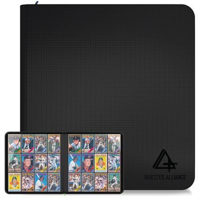 Premium TCG Card Binder For 480 Side Loading Pockets | Sports Trading Card Binder 12 Pocket Zipper, Collectible Trading, Magic, MTG, Baseball, Football Ringless Storage Organizer Album Sleeves.