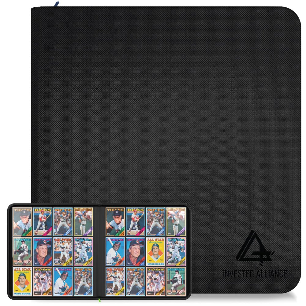 Premium TCG Card Binder For 480 Side Loading Pockets | Sports Trading Card Binder 12 Pocket Zipper, Collectible Trading, Magic, MTG, Baseball, Football Ringless Storage Organizer Album Sleeves.