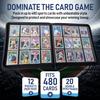 Premium TCG Card Binder For 480 Side Loading Pockets | Sports Trading Card Binder 12 Pocket Zipper, Collectible Trading, Magic, MTG, Baseball, Football Ringless Storage Organizer Album Sleeves. view 3