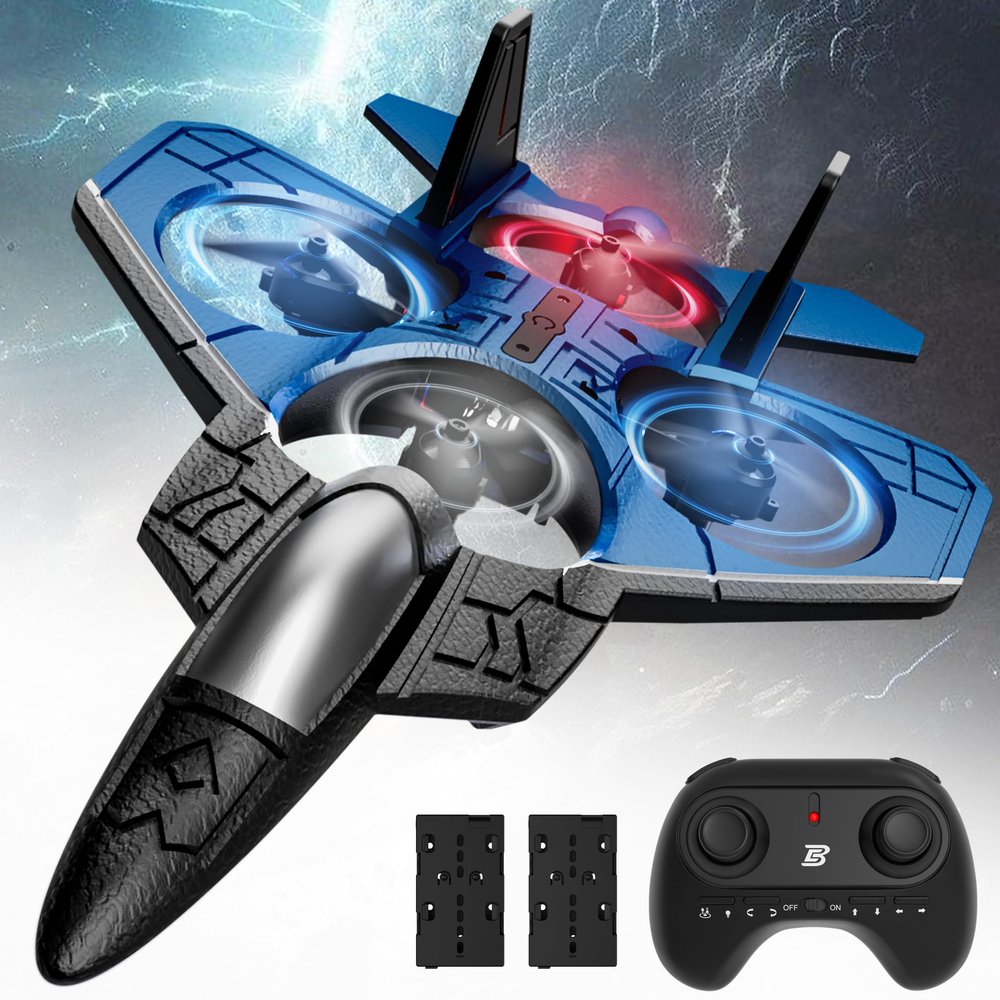 BEZGAR RC PlaneF-22 Raptor Mini Airplane, Remote Control Jet Plane Stunt Drone, Ready to Fly Fighter for Adults & Kids Toy with Light Gift for Beginner