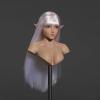 1/6 Scale Female Head Sculpt,Elf Girl Pale Skin Head Carved for 12inch Female Action Figure Body (B) view 2