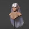 1/6 Scale Female Head Sculpt,Elf Girl Pale Skin Head Carved for 12inch Female Action Figure Body (B) view 3
