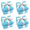 Deermon Adorable Cool Blue Christmas Gift Box Balloons With Silver Ribbon, Lovely 4D Square Present Gift Box Cube Shape Aluminum Foil Balloon For Xmas Wedding New Year Birthday Party Decorations view 1