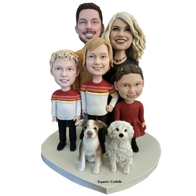 Custom Bobble-Head,Personalized Family | Team Bobblehead, Parting Coworker | Colleague Gift, Funny Birthday Cake Topper,Family Member Gift (families style 2)