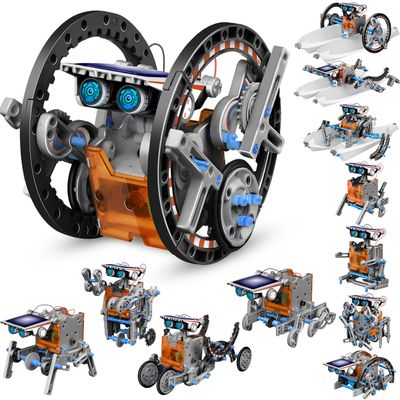 Dioju 13-in-1 Solar Robot Toys for Ages 8 9 10 11 12 Year Old Boys Girls, STEM Science Kits for Kids Age 8-12, Building Experiments Robotics Kit STEM Projects for Kid Christmas Birthday Gifts (Gray)