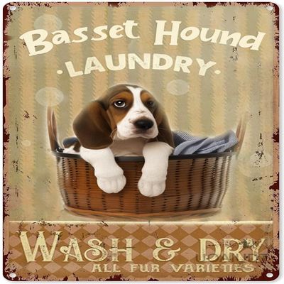 1000 Piece Jigsaw Puzzle for Adults and Families - Basset Hound Laundry Wash and Dry Wooden Jigsaw Puzzle - Family Fun & Leisure Beginner Jigsaw Puzzle Toys for Adults Stress Relief