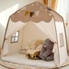 Little Dove Extra Large Kids Play Tent with Flags & Star Lights, Portable & Foldable Teepee, Bed Canopy for Boys & Girls, Indoor Outdoor JoyHut Dome Tent Playhouse, Birthday Gift, 59x39x59in, Brown view 1
