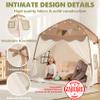 Little Dove Extra Large Kids Play Tent with Flags & Star Lights, Portable & Foldable Teepee, Bed Canopy for Boys & Girls, Indoor Outdoor JoyHut Dome Tent Playhouse, Birthday Gift, 59x39x59in, Brown view 4