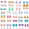 Kids Clip On Earrings for Girls Ages 4-12 Hypoallergenic,Non Pierced Earrings for Girls with No Ear Holes,Little Girl Cute Small Clip-On Earrings Jewelry Gifts Set (32 Pairs) view 1