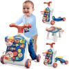 HYES 5 in 1 Baby Push Walker for Baby Boy, Activity Center Learning to Walk, Sit to Stand, Early Learning Push Toys for Infant 12 Months, Walking Toys Gift for Toddler Boys, Blue view 1