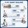 HYES 5 in 1 Baby Push Walker for Baby Boy, Activity Center Learning to Walk, Sit to Stand, Early Learning Push Toys for Infant 12 Months, Walking Toys Gift for Toddler Boys, Blue view 2