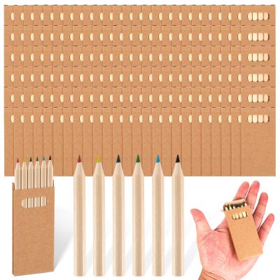 Faccito 150 Packs Mini Drawing Colored Pencils for Kids 3.5 Inch Portable Short Fat 6 Different color Pre Sharpened Pencils in Bulk for Children Painting Classroom School Supplies