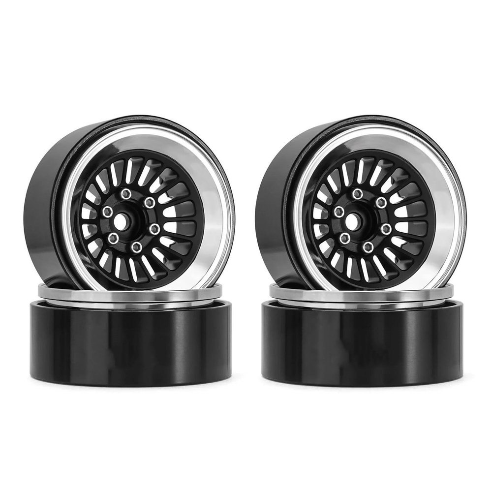 AMLIK RC Car Accessories CNC Aluminium 1.3" Beadlock Wheel Rim for 1/24 1/18 RC Crawler Car (W1303) (Color : B)