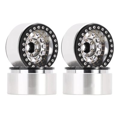 AMLIK RC Car Accessories Compatible with SCX10 for TRX4 for VS4-10 for Gen8 153g Super Heavy Brass & Aluminum Deep Dish 1.9" Beadlock Wheel Rim for 1/10 RC Crawler (W1957) (Color : 4)