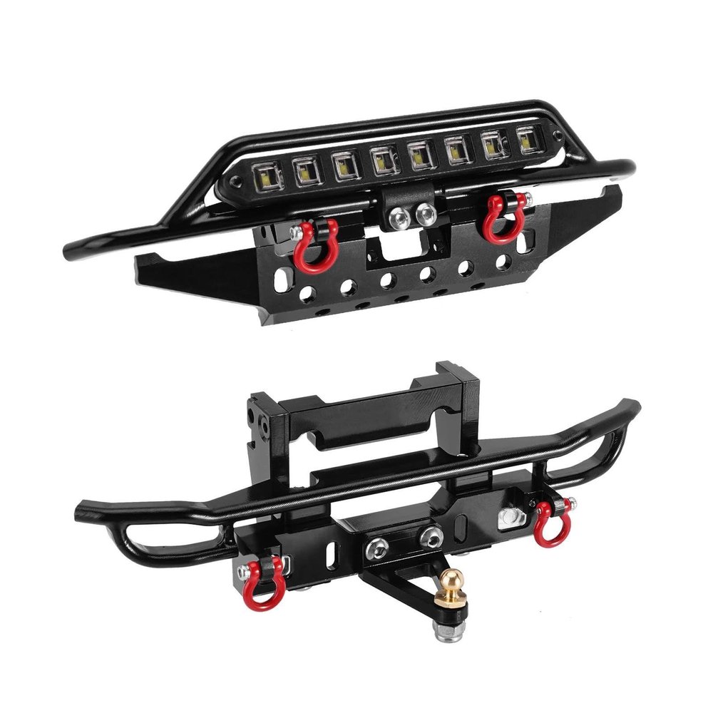 AMLIK RC Car Accessories Compatible with TRX4M for Bronco CNC Aluminum Front Rear Bumper for 1/18 RC Crawler Upgrade (4M-43) (Color : Front and Rear)