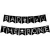 Bad Two the Bone Banner - Rock N Roll Bone Skull Second Birthday Decoration, Born to Rock Music Theme 90s Birthday Party Supplies Black for Boys Kids view 1