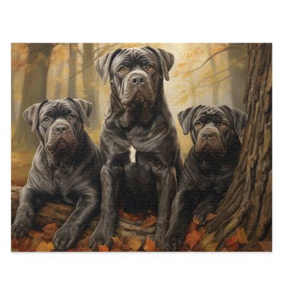 1000 Pieces Jigsaw Puzzle Cane Corso Dogs in Autumn Park Jigsaw Puzzle Mural Props Toys School Supplies Wooden Puzzle Family Decorations Unique Birthday Present -Gift for Dog Lover