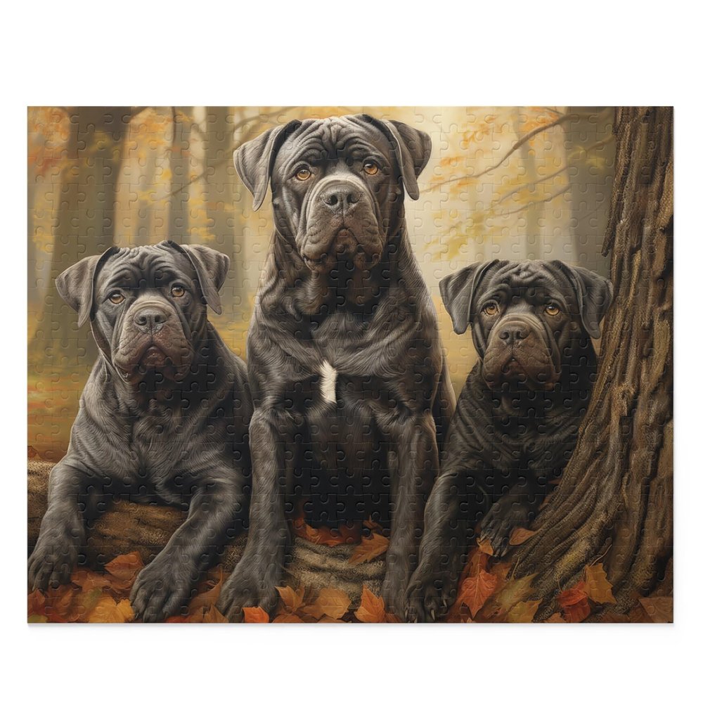 1000 Pieces Jigsaw Puzzle Cane Corso Dogs in Autumn Park Jigsaw Puzzle Mural Props Toys School Supplies Wooden Puzzle Family Decorations Unique Birthday Present -Gift for Dog Lover