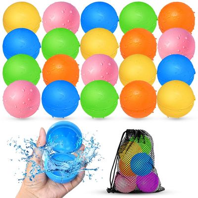 20Pcs Reusable Water Balloons, Summer Water Toys, Magnetic Water Ball for Outdoor Games, Pool Toy, Beach Toys for Kids