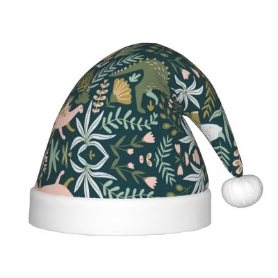 EniLsa Cute Dinosaur Print,Christmas Santa Hats For Children 14.2x11 Inch Christmas Santa Hats Party Supplies