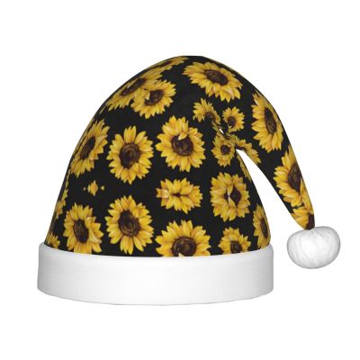 EniLsa Golden Sunflowers Print,Christmas Santa Hats For Children 14.2x11 Inch Christmas Santa Hats Party Supplies