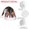 Eagle With Usa Flag Print Christmas Hat, Santa Hat For Kids,Xmas Hat,Unisex Velvet Classic Toddler Santa Claus Hat view 4