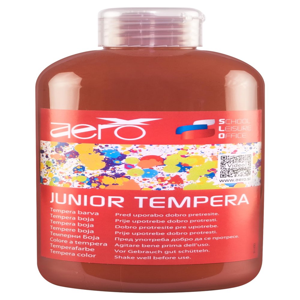 AERO Tempera Single Colours, 0.5 L, Bright and Intense Colours, Highly Pigmented, Can Be Painted with Water, Suitable for Numerous Painting Techniques, Burnt Siena