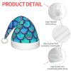 EniLsa Mermaid Teal Fish Scale Print,Christmas Santa Hats For Children 14.2x11 Inch Christmas Santa Hats Party Supplies view 4