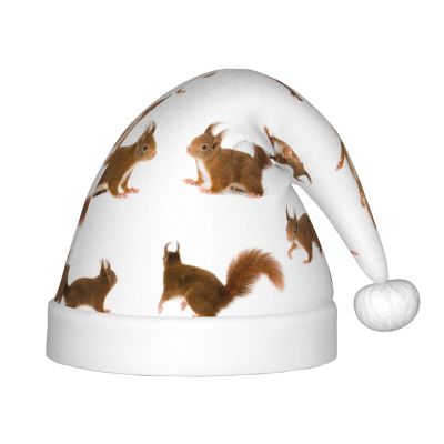 EniLsa Cute Squirrel Print,Christmas Santa Hats For Children 14.2x11 Inch Christmas Santa Hats Party Supplies