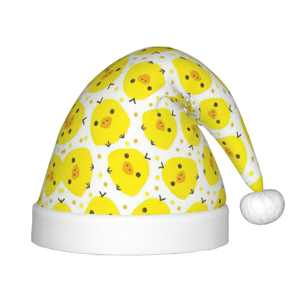 EniLsa Yellow Chicken Print,Christmas Santa Hats For Children 14.2x11 Inch Christmas Santa Hats Party Supplies