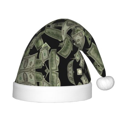 EniLsa Dollar Sign Money Print,Christmas Santa Hats For Children 14.2x11 Inch Christmas Santa Hats Party Supplies