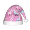 Many Unicorns Pink Print Christmas Hat, Santa Hat For Kids,Xmas Hat,Unisex Velvet Classic Toddler Santa Claus Hat view 1