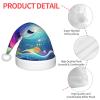 Colorful Starry Sky Ocean Dolphin Print Christmas Hat, Santa Hat For Kids,Xmas Hat,Unisex Velvet Classic Toddler Santa Claus Hat view 4