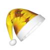 EniLsa Yellow Sunflower Print,Christmas Santa Hats For Children 14.2x11 Inch Christmas Santa Hats Party Supplies view 2