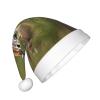 Whitetail Deer Fawn In Wilderness Stag Print Christmas Hat, Santa Hat For Kids,Xmas Hat,Unisex Velvet Classic Toddler Santa Claus Hat view 2