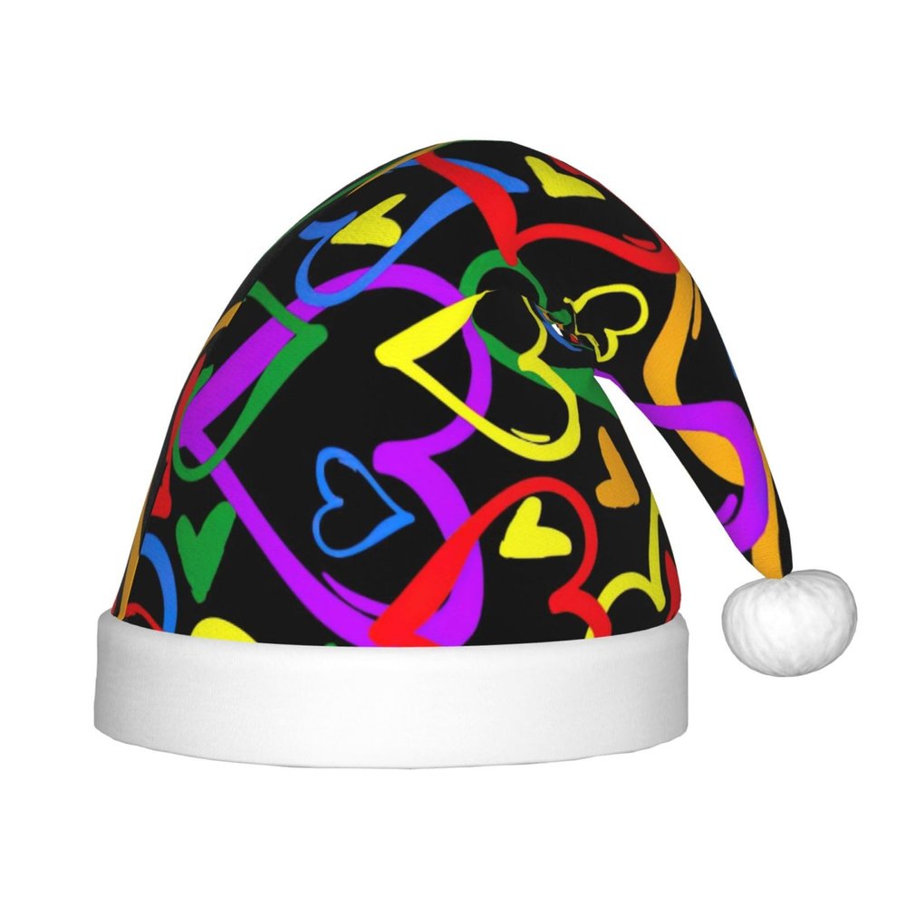 EniLsa Gay Pride Rainbow Print,Christmas Santa Hats For Children 14.2x11 Inch Christmas Santa Hats Party Supplies