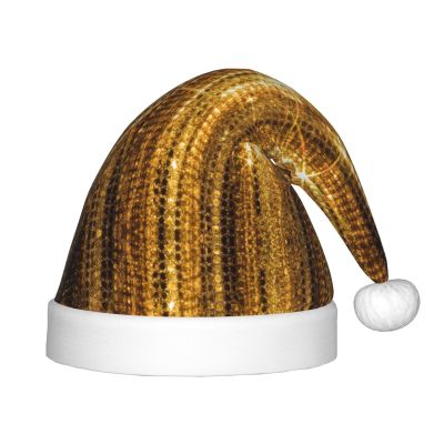 EniLsa Gold Sequin Sparkle Print,Christmas Santa Hats For Children 14.2x11 Inch Christmas Santa Hats Party Supplies