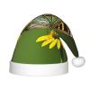 Beautiful Glowing Butterfly Print Christmas Hat, Santa Hat For Kids,Xmas Hat,Unisex Velvet Classic Toddler Santa Claus Hat view 1