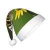 Beautiful Glowing Butterfly Print Christmas Hat, Santa Hat For Kids,Xmas Hat,Unisex Velvet Classic Toddler Santa Claus Hat view 2