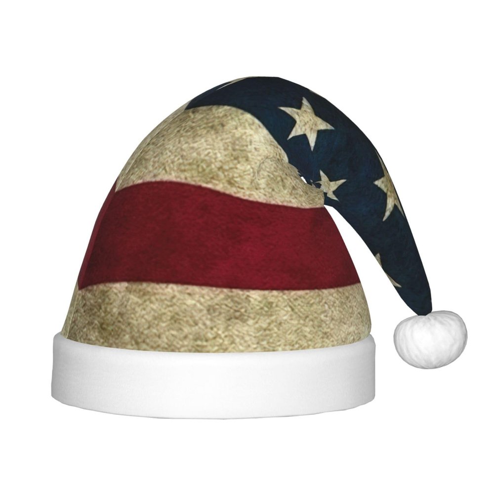 EniLsa American Flag Print,Christmas Santa Hats For Children 14.2x11 Inch Christmas Santa Hats Party Supplies