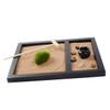 Amosfun Zen Garden Sand Table Decoration with Simulation Moss and Stones for Meditation and Relaxation Creative Indoor Miniature Landscape for Home Office and Shop Black view 1