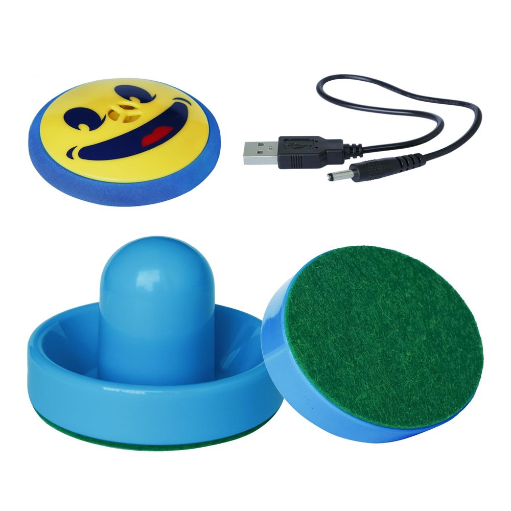 Air Hockey Pucks and Paddles Rechargeable Air Hockey for Any Flat Surface,Portable Indoor Game GIF with 2 Pushers Ages 6+