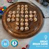 30cm Diameter DARK WOOD SOLITAIRE BOARD GAME with PINKY GLASS MARBLES | |classic wooden solitaire game | strategy board game | family board game | games for one | board games view 3