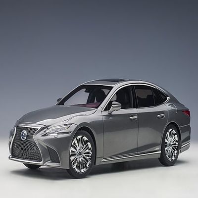 LS500h Manganese Luster Gray Metallic with Crimson and Black Interior 1/18 Model Car by Autoart 78867