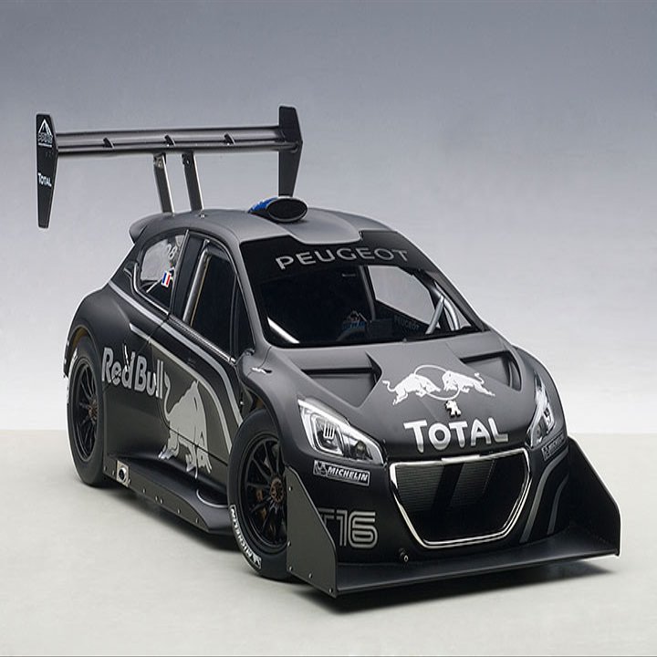 Peugeot 208 T16 Pikes Peak Presentation Car Black 1/18 Model Car by Autoart 81353