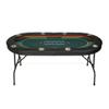 Vilobos Foldable Poker Table 8 Players Poker Table Folding Texas Holdem Poker Card Table Casino Games Blackjack Baccarat Stainless Steel Cupholder-Green view 1